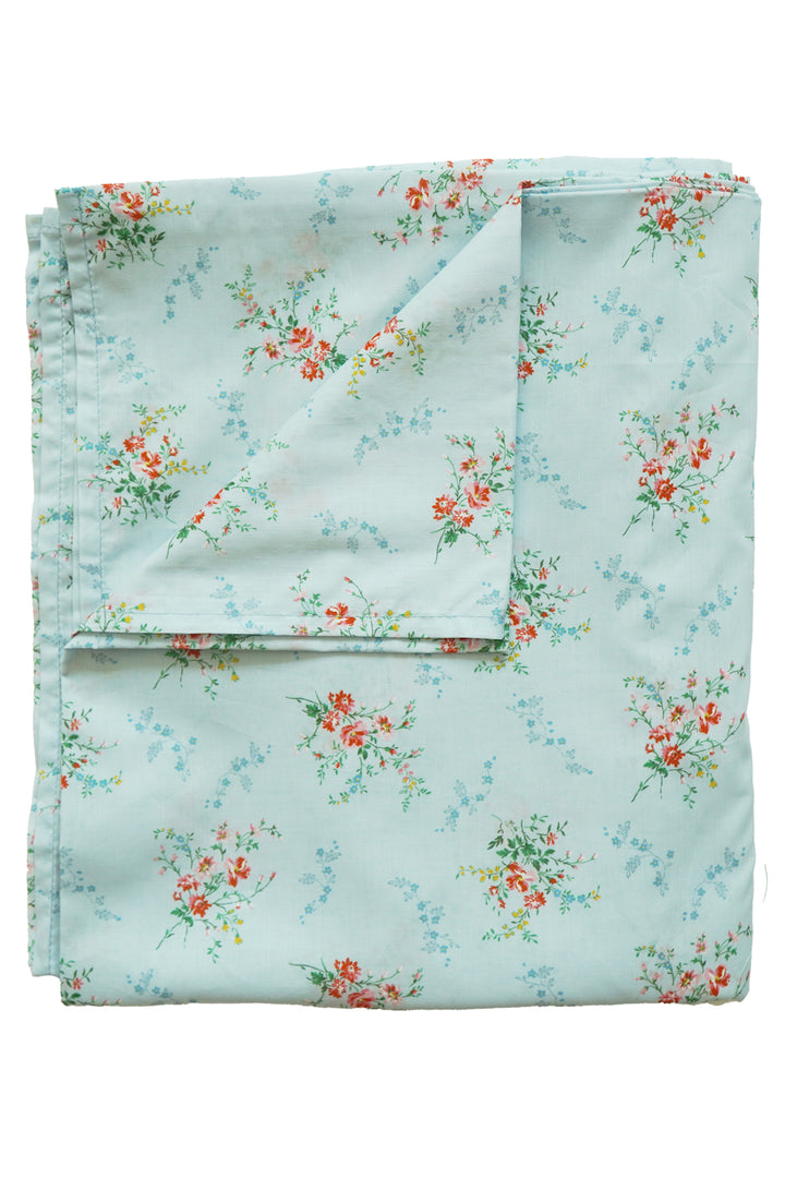 Bridgerton Flat Top Sheet made with Liberty Fabric GARDEN BLOOMS BLUE