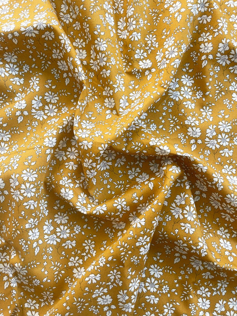 Flat Top Sheet made with Liberty Fabric CAPEL MUSTARD - Coco & Wolf