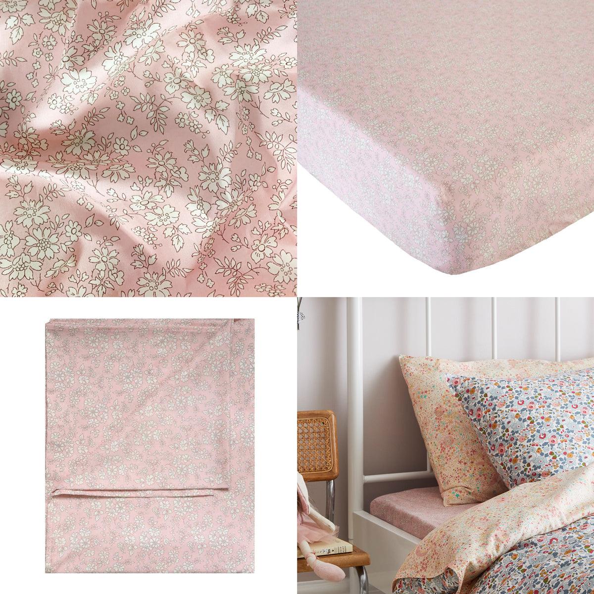 Flat Top Sheet made with Liberty Fabric CAPEL PINK - Coco & Wolf