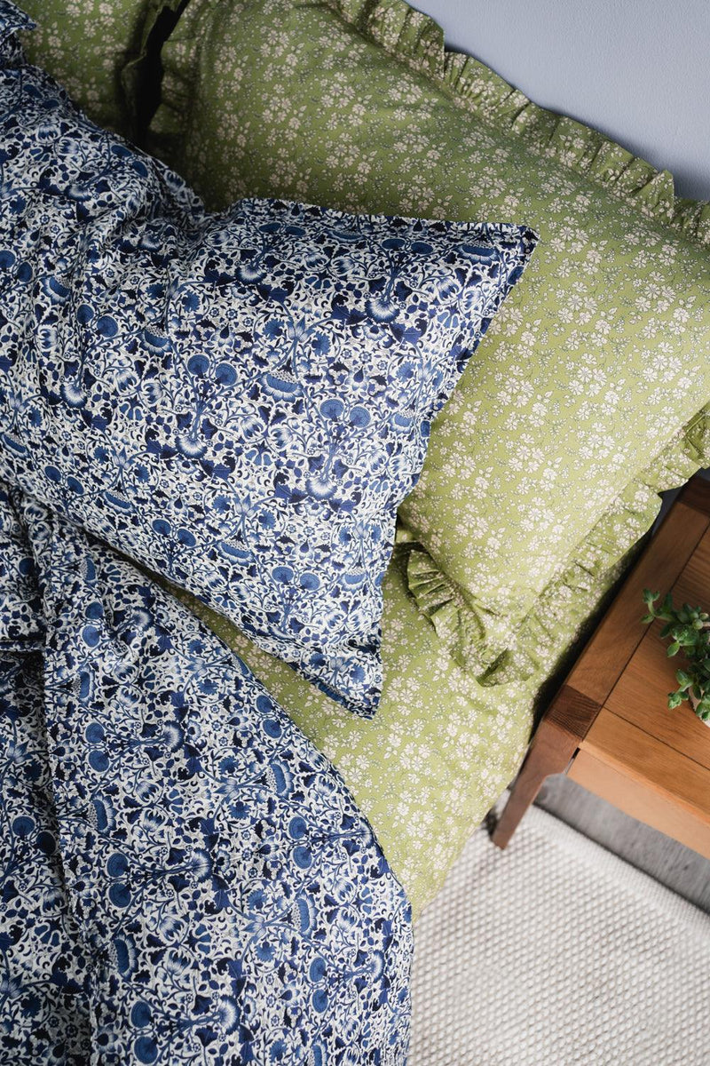 Flat Top Sheet made with Liberty Fabric CAPEL PISTACHIO - Coco & Wolf