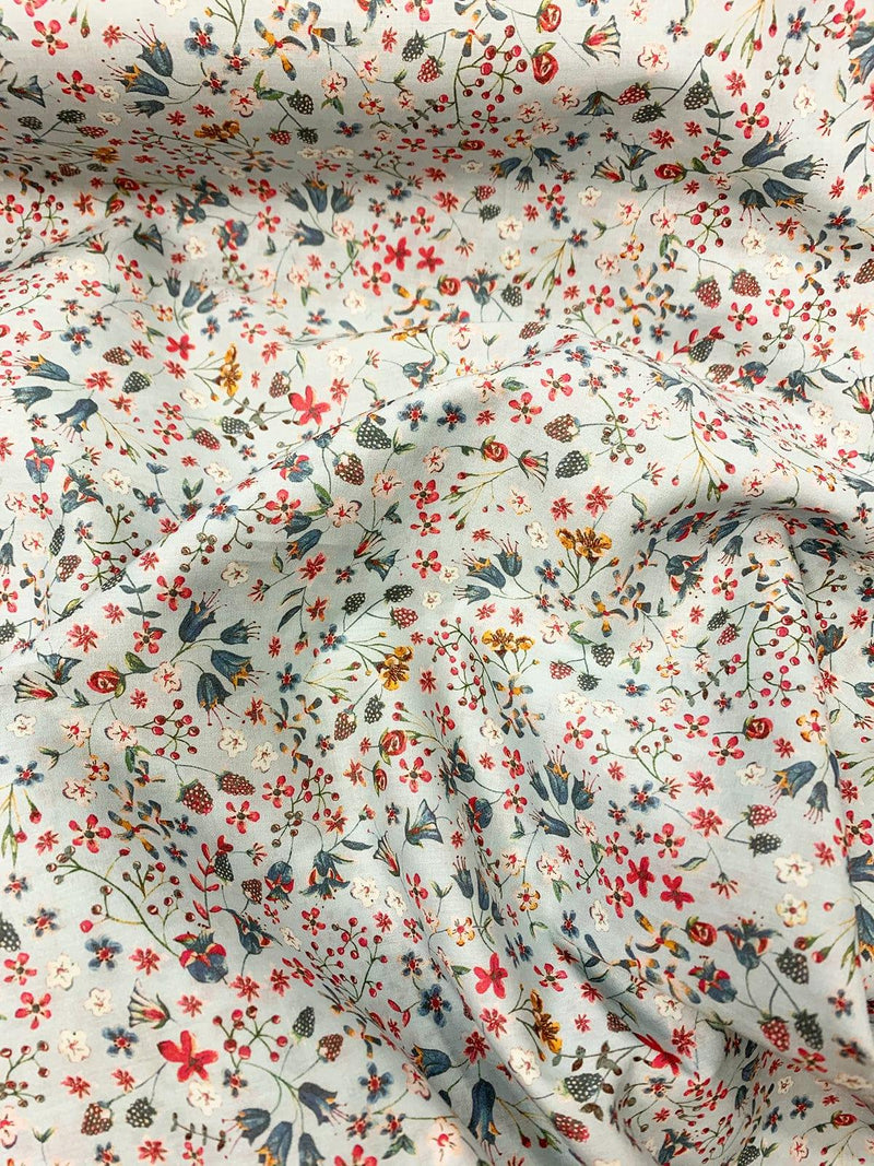 Flat Top Sheet made with Liberty Fabric DONNA LEIGH SILVER - Coco & Wolf