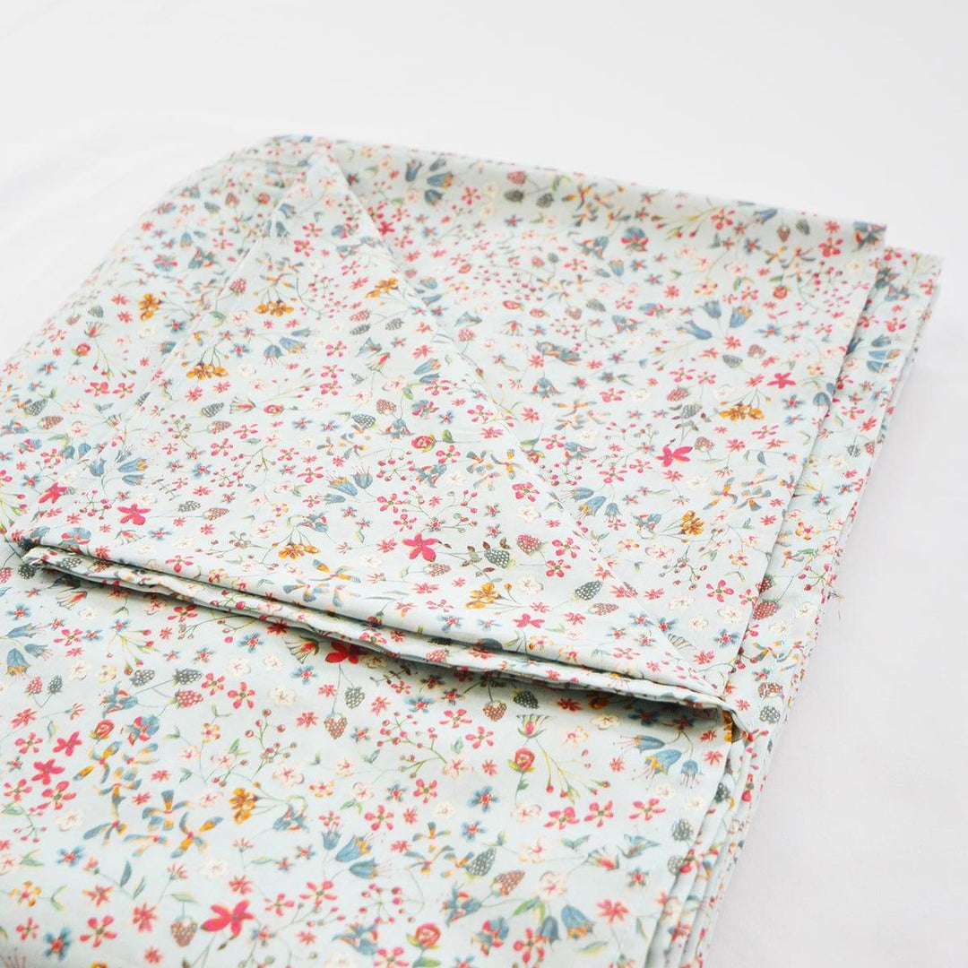 Flat Top Sheet made with Liberty Fabric DONNA LEIGH SILVER - Coco & Wolf