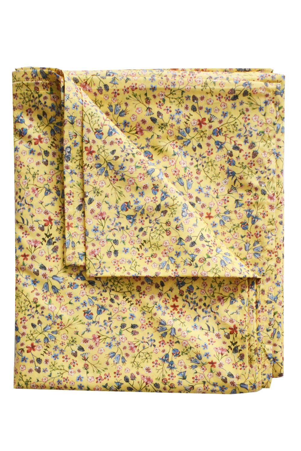 Flat Top Sheet made with Organic Liberty Fabric DONNA LEIGH YELLOW - Coco & Wolf