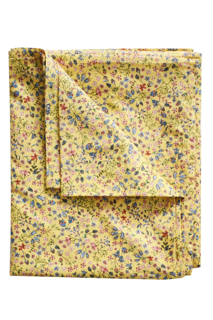 Flat Top Sheet made with Organic Liberty Fabric DONNA LEIGH YELLOW - Coco & Wolf