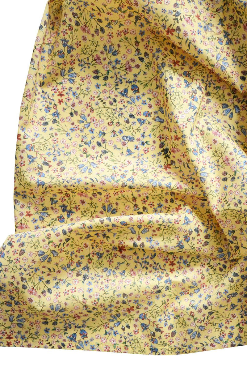 Flat Top Sheet made with Organic Liberty Fabric DONNA LEIGH YELLOW - Coco & Wolf