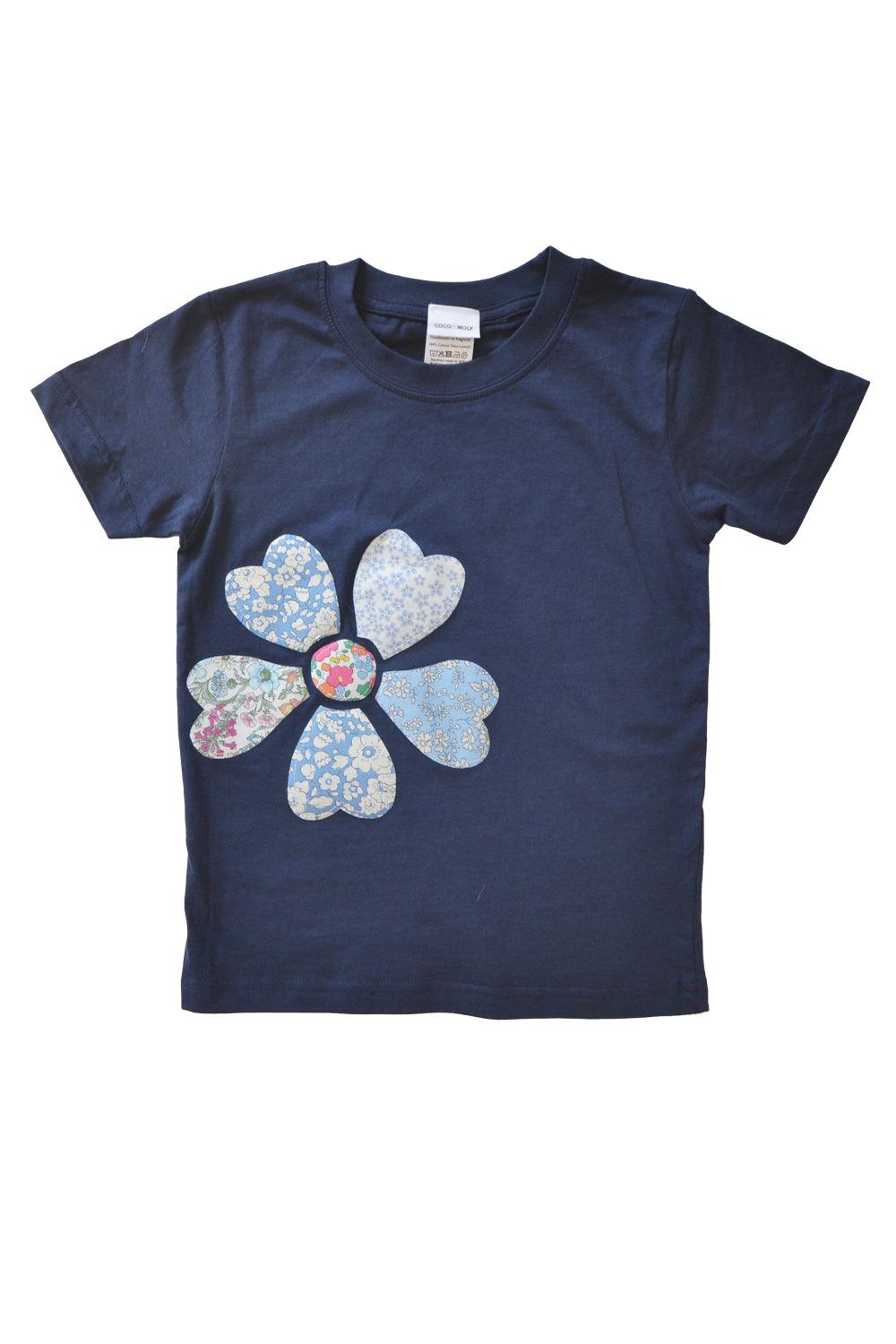 Coco & Wolf Flower Motif T-shirt made with Liberty Fabric BETSY