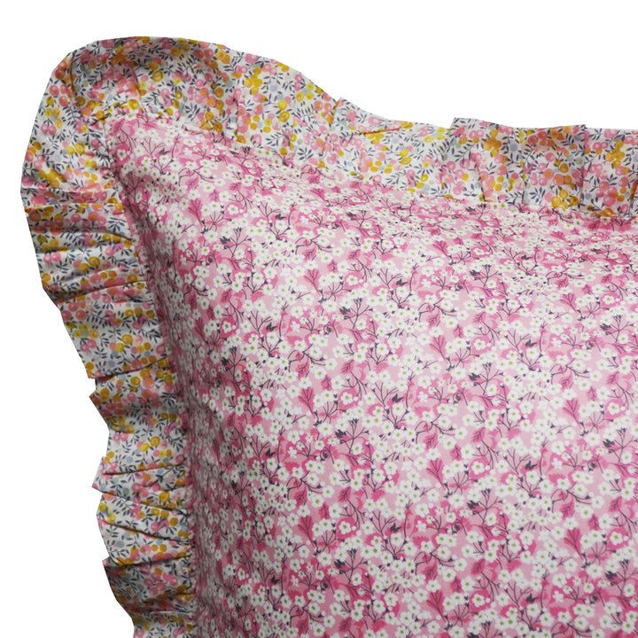 Set of Two Gathered Edge Pillowcases made with Liberty Fabric MITSI VALERIA & WILTSHIRE BUD