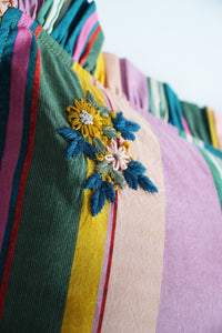 Embroidered Gathered Edge Pillowcase made with Liberty Fabric ARCHIVE SWATCH