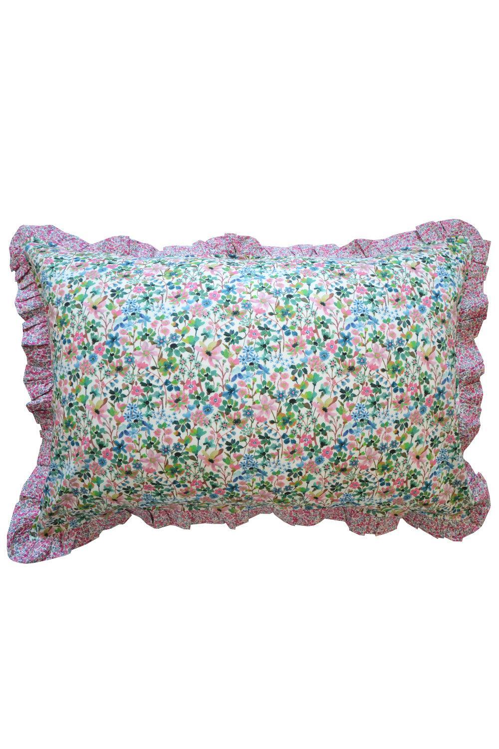 Gathered Edge Pillowcase made with Liberty Fabric DREAMS OF SUMMER - Coco & Wolf