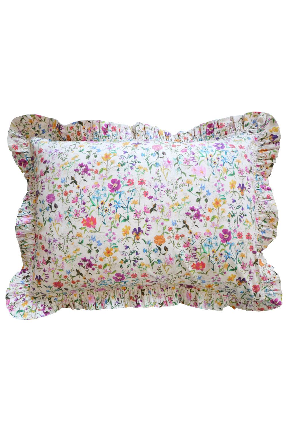 Gathered Edge Pillowcase made with Liberty Fabric LINEN GARDEN - Coco & Wolf