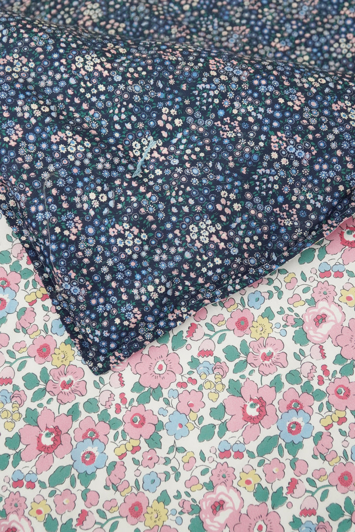 Reversible Heirloom Quilt made with Liberty Fabric COOPER DANCE & BETSY BLOSSOM PINK