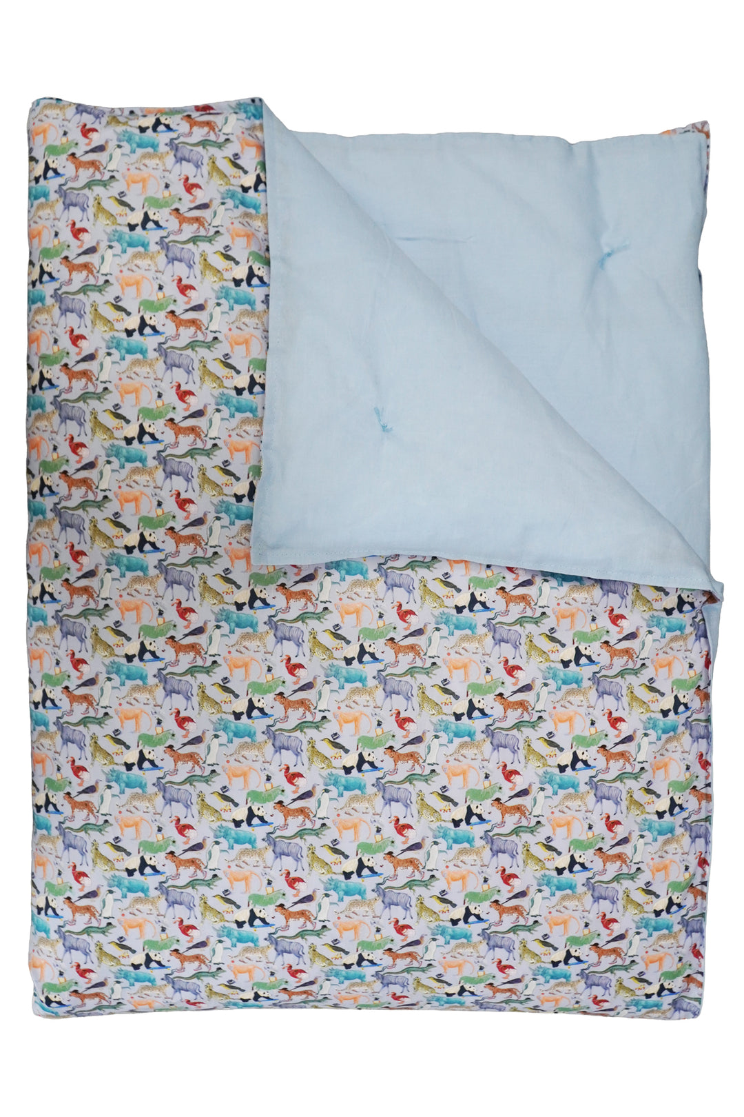 Reversible Heirloom Quilt made with Liberty Fabric QUEY 2 & SKY BLUE LINEN