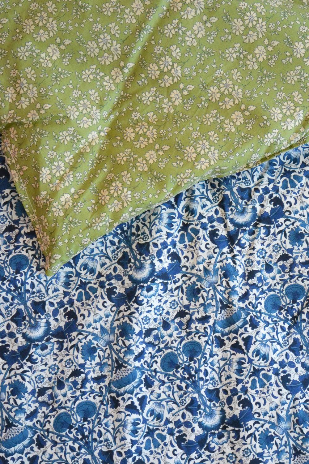 Reversible Heirloom Quilt made with Liberty Fabric LODDEN & CAPEL PISTACHIO - Coco & Wolf