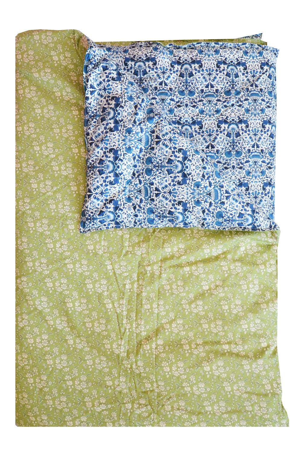 Reversible Heirloom Quilt made with Liberty Fabric LODDEN & CAPEL PISTACHIO - Coco & Wolf