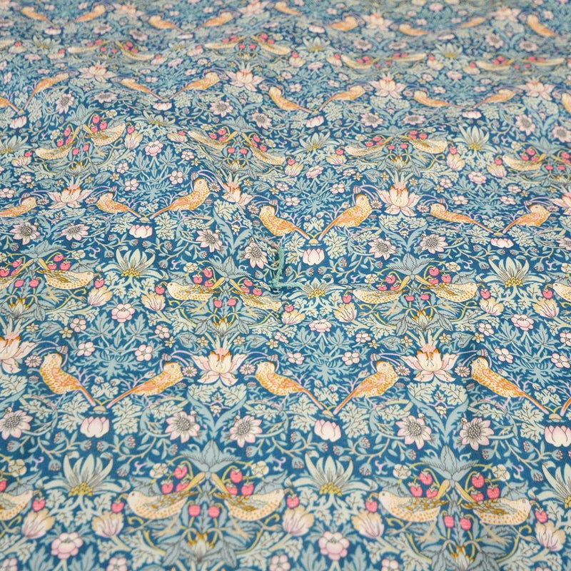 Reversible Heirloom Quilt made with Liberty Fabric STRAWBERRY THIEF & CAPEL MUSTARD - Coco & Wolf