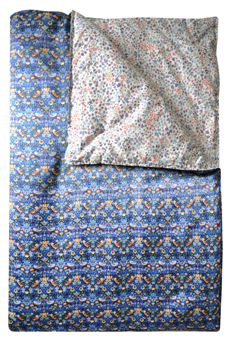 Reversible Heirloom Quilt made with Liberty Fabric STRAWBERRY THIEF & DONNA LEIGH - Coco & Wolf