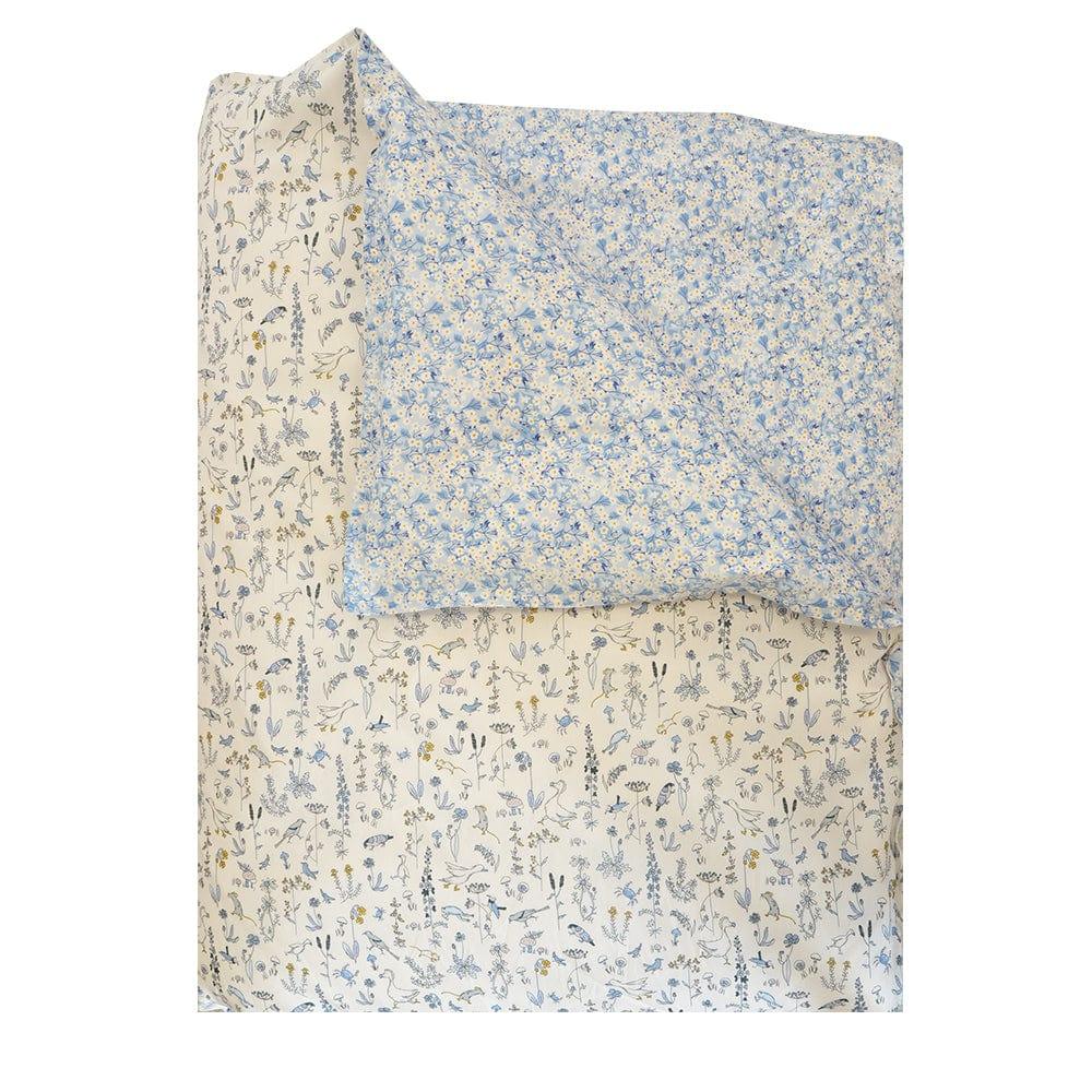 Reversible Heirloom Quilt made with Liberty Fabric THEO BLUE & MITSI VALERIA BLUE - Coco & Wolf
