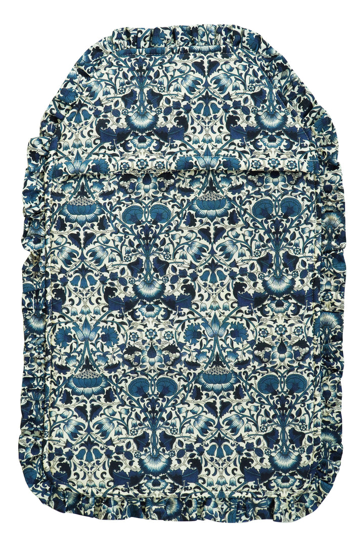 Liberty Fabric Ruffle Edge Hot Water Bottle LODDEN