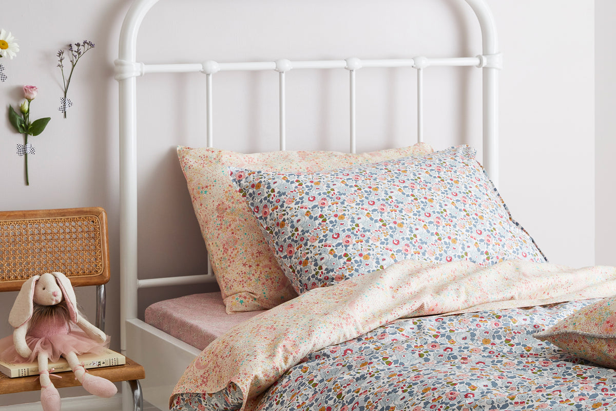 kids bedding made with liberty fabric by coco and wolf