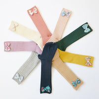 Knee High Socks with Bow made with Liberty Fabric POPPY & DAISY - Coco & Wolf