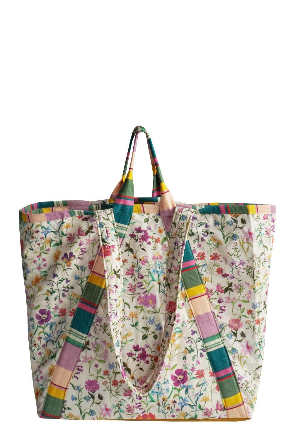 Coco Wolf Large Tote Bag made with Liberty Fabric LINEN GARDEN