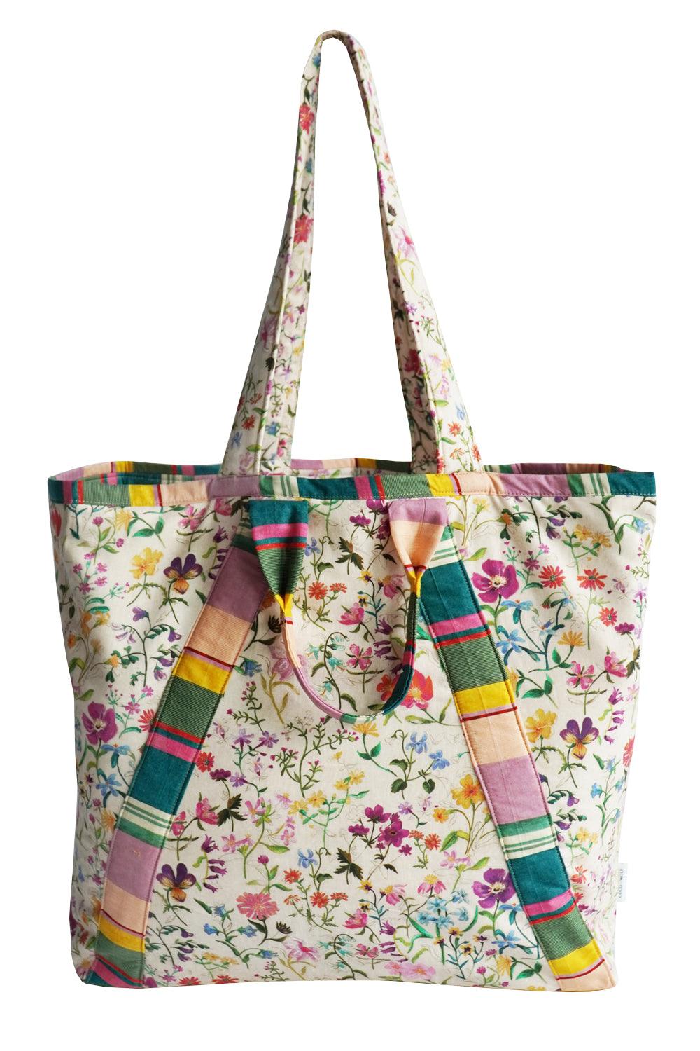 Large Tote Bag made with Liberty Fabric LINEN GARDEN & ARCHIVE SWATCH - Coco & Wolf