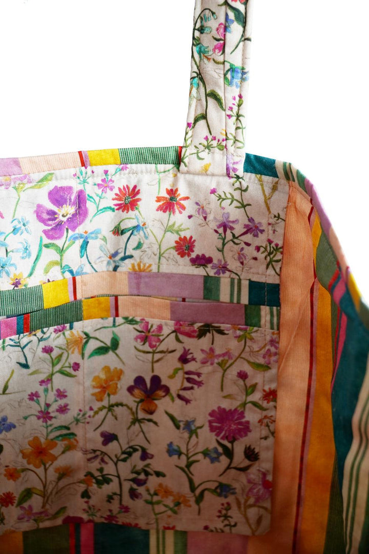 Large Tote Bag made with Liberty Fabric LINEN GARDEN & ARCHIVE SWATCH - Coco & Wolf