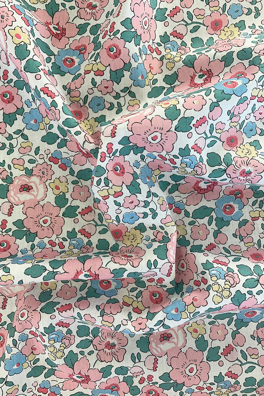 Liberty Fabric Bonville Cotton BETSY CANDY FLOSS - Coco & Wolf