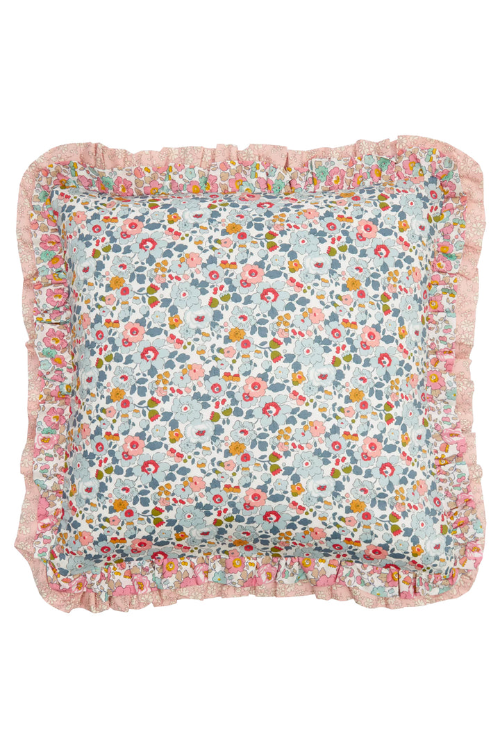 Double Ruffle Cushion made with Liberty Fabric BETSY