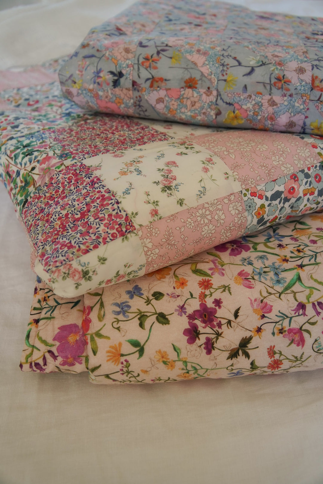 Handmade Liberty Fabric Patchwork Bedspread in CLASSIC COLLECTION