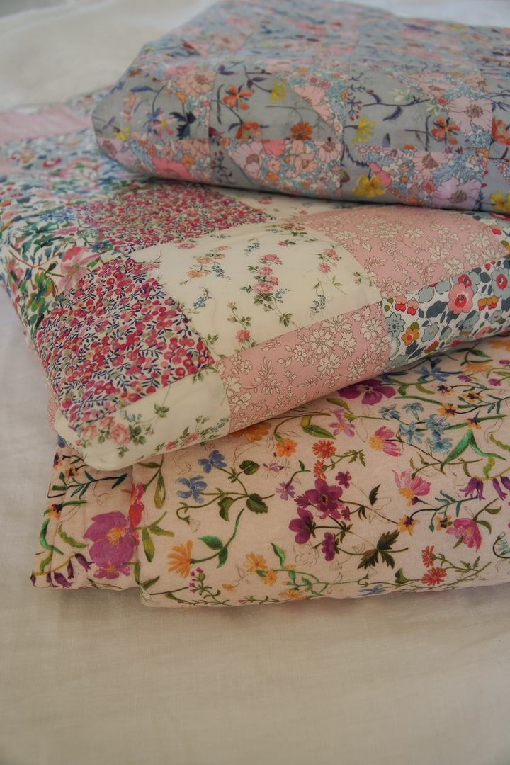 Handmade Liberty Fabric Patchwork Bedspread in CLASSIC COLLECTION