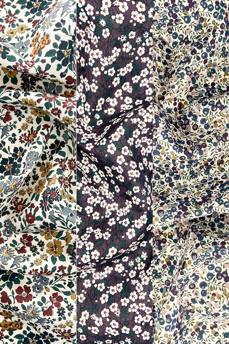 Liberty Fabric Tana Lawn® Cotton MITSI VALERIA AUBERGINE - Coco & Wolf