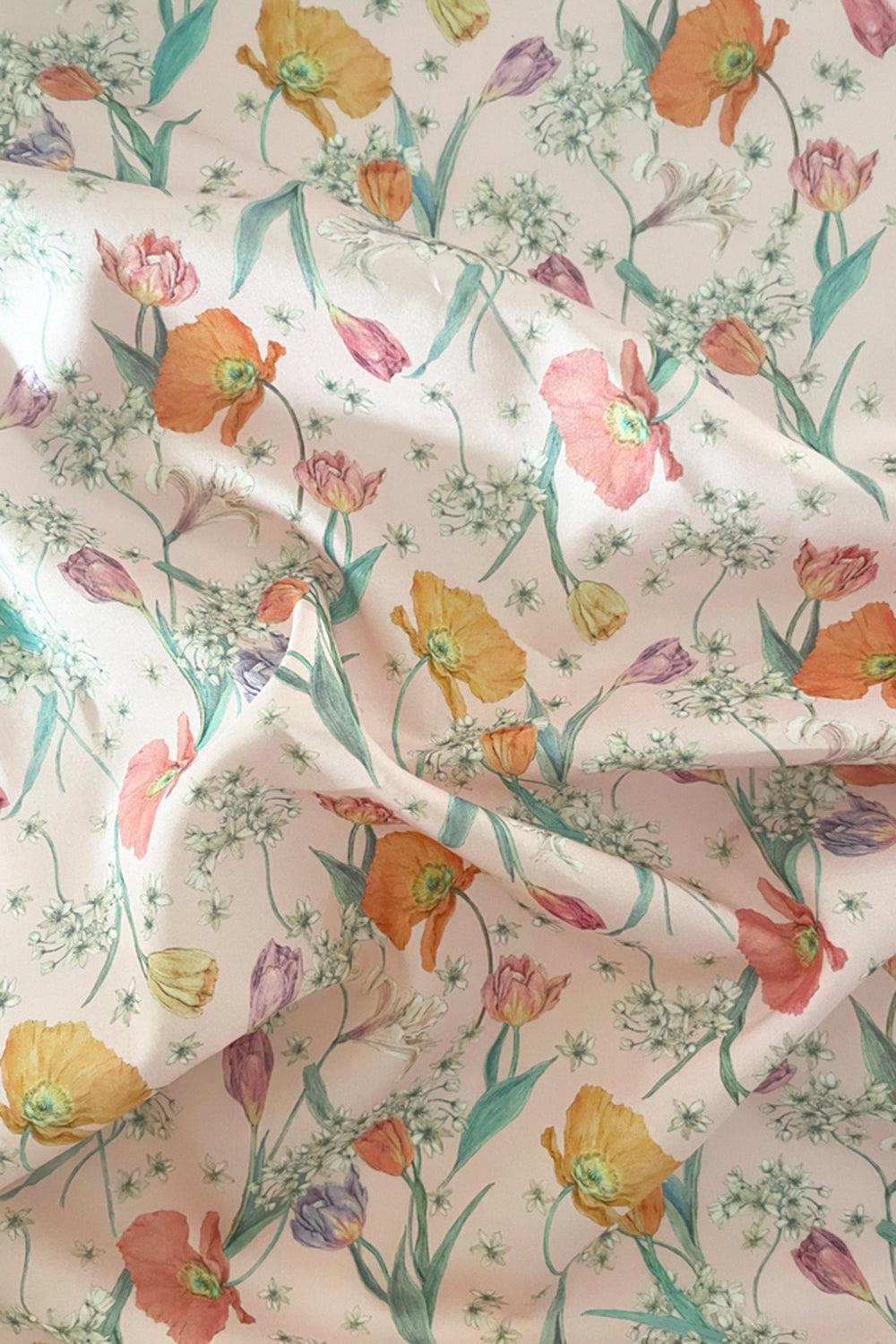 Liberty Fabric Tana Lawn® Cotton SPRING BLOOMS POWDER PINK - Coco & Wolf
