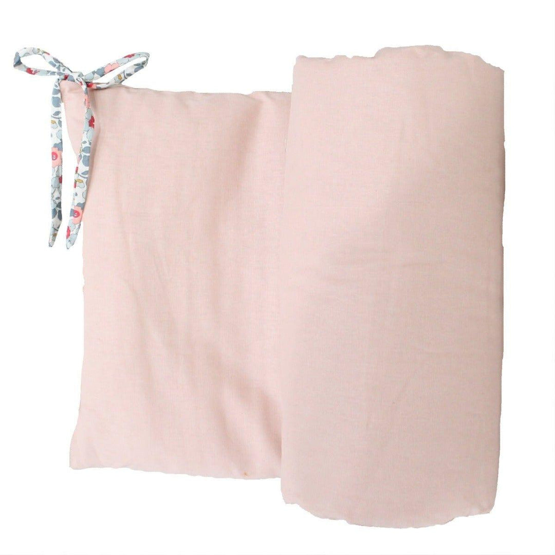 Linen Cot Bumper made with ROSE PINK - Coco & Wolf