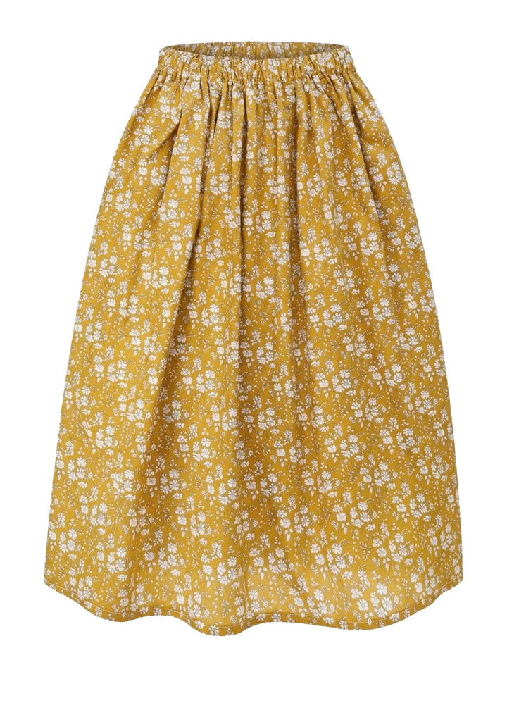 Marlowe Midi Skirt made with Liberty Fabric CAPEL MUSTARD