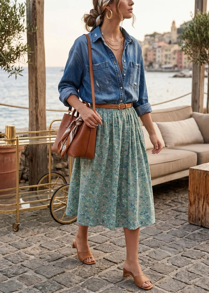 Marlowe Midi Skirt made with Liberty Fabric DONNA LEIGH