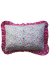 Oblong Piped Ruffle Cushion made with Liberty Fabric BETSY CANDY FLOSS - Coco & Wolf