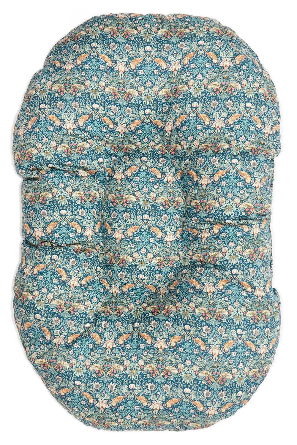 Oval Animal Bed Cushion made with Liberty Fabric STRAWBERRY THIEF - Coco & Wolf