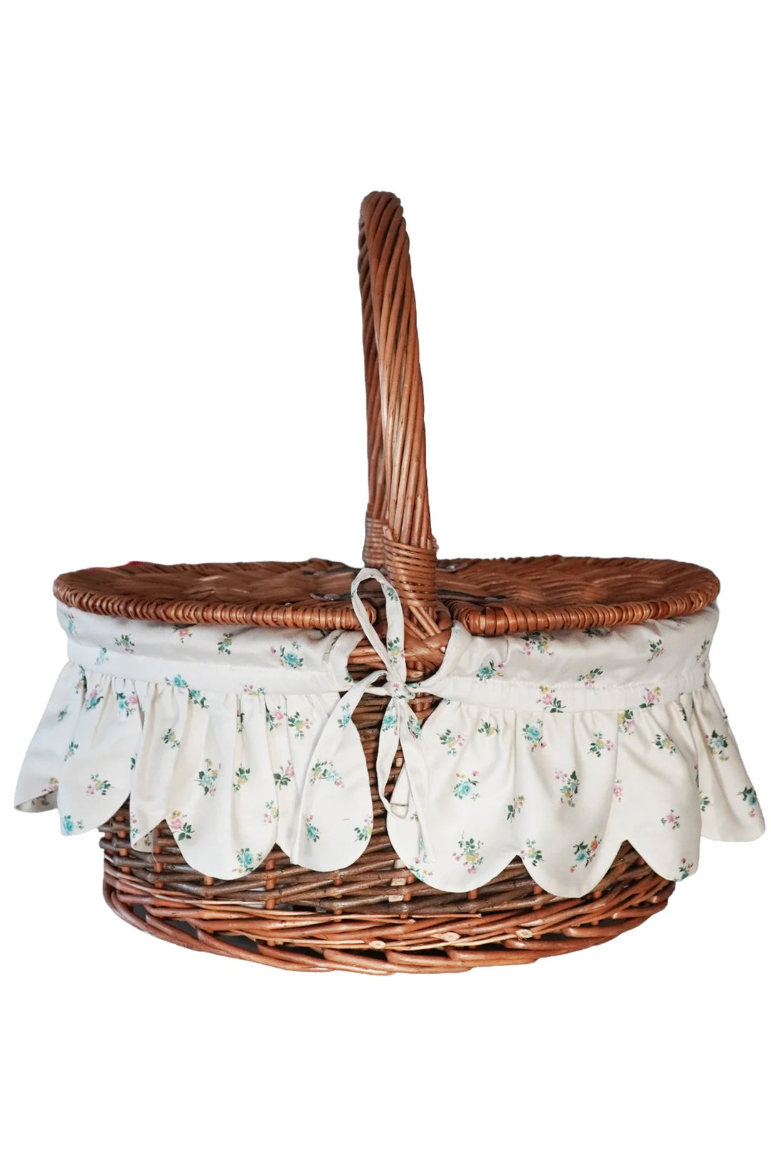 Picnic Basket Hamper made with Liberty Fabrics & Bridgerton POSY CORSAGE