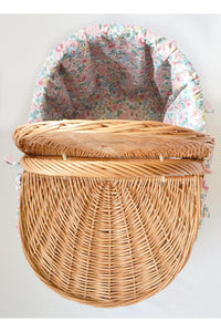 Oval Picnic Basket made with Liberty Fabric BETSY CANDY FLOSS - Coco & Wolf