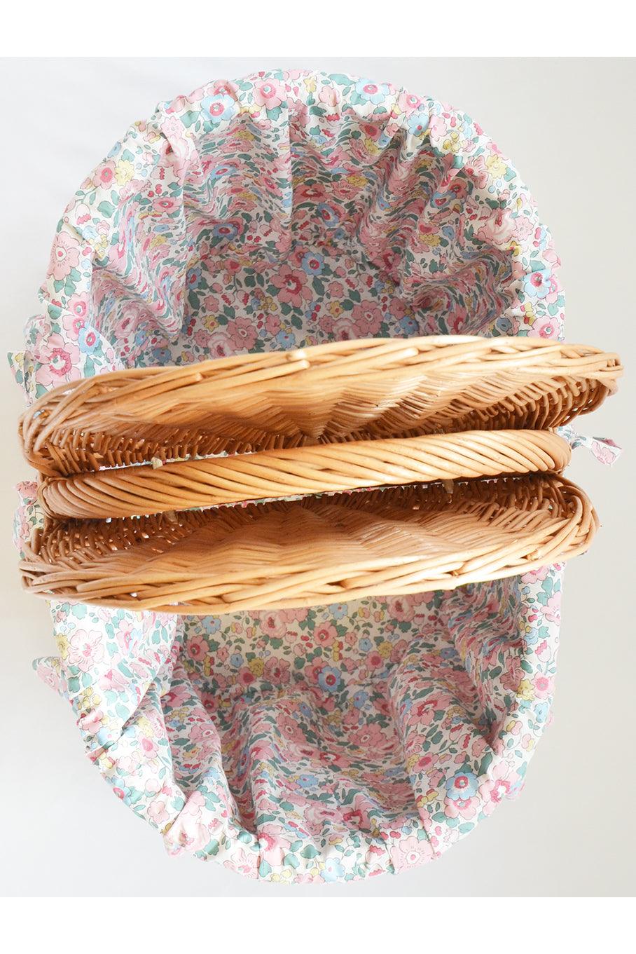 Oval Wicker Picnic Basket BETSY CANDY FLOSS - Coco & Wolf