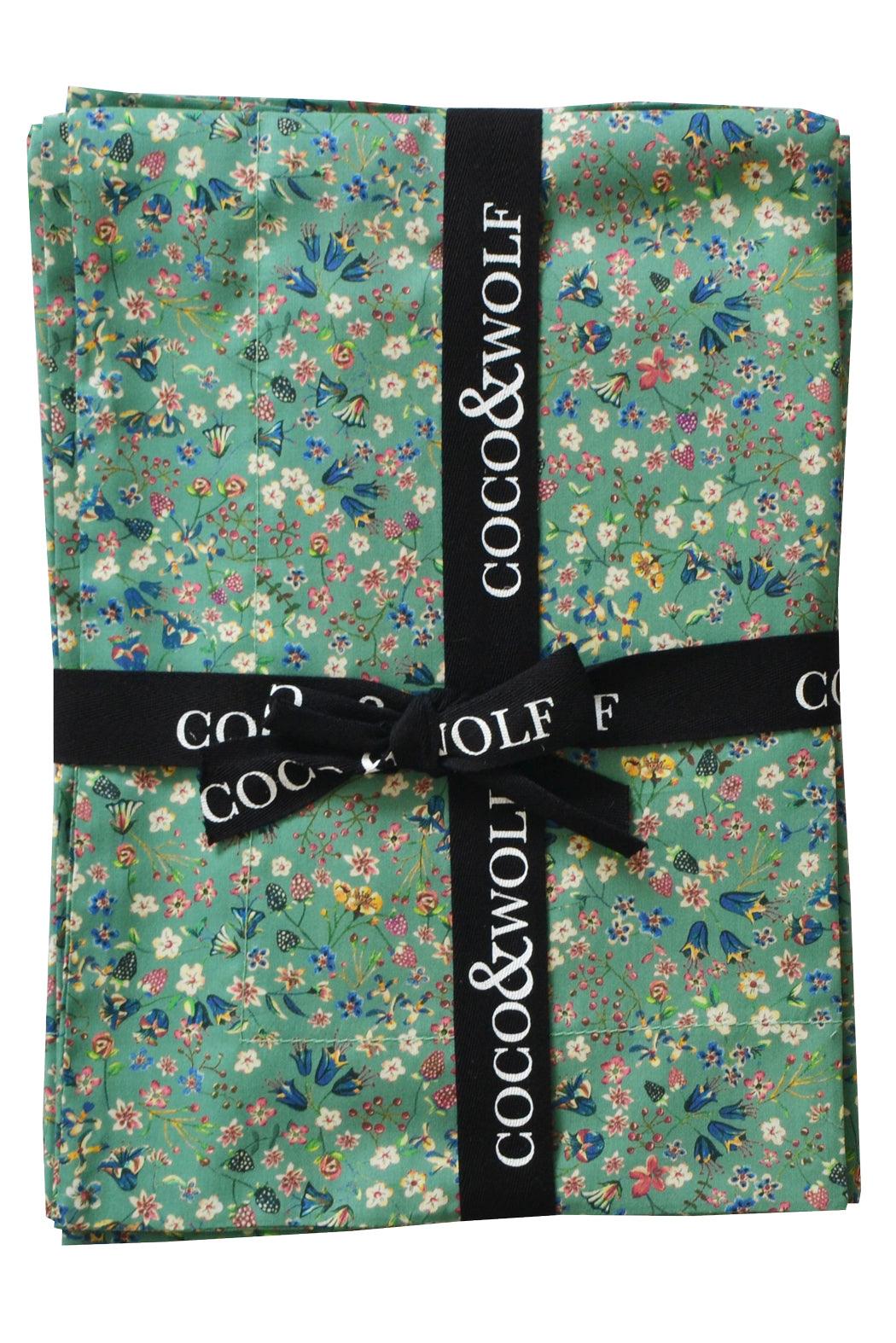 Oxford Pillowcase made with Liberty Fabric DONNA LEIGH GREEN - Coco & Wolf