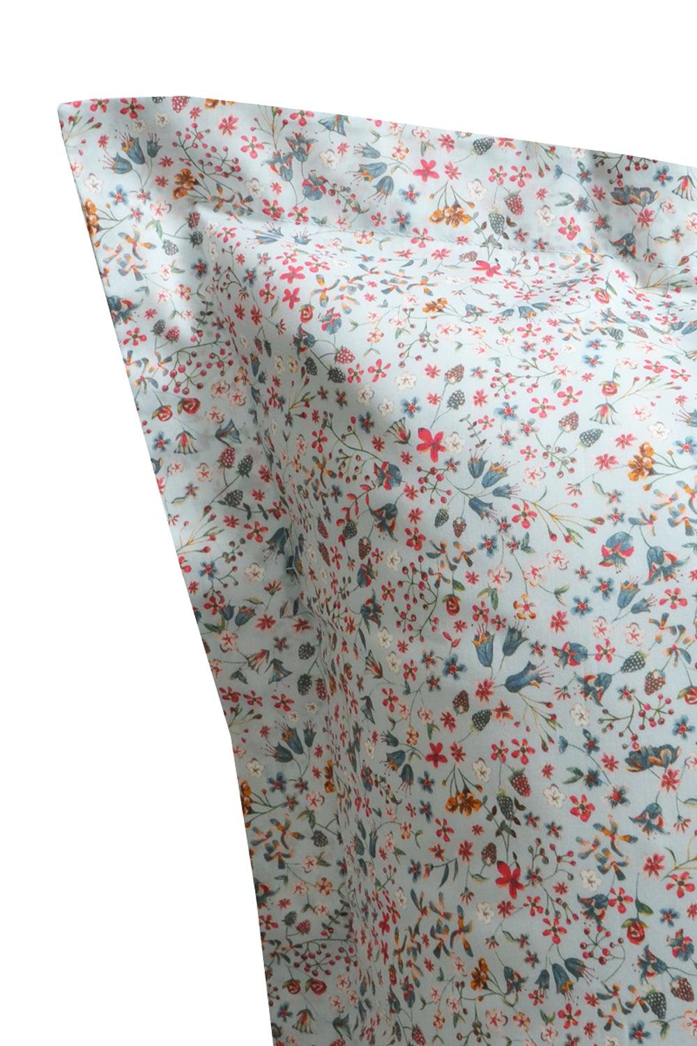 Oxford Pillowcase made with Liberty Fabric DONNA LEIGH SILVER - Coco & Wolf