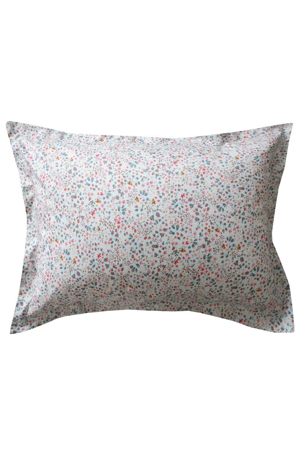 Oxford Pillowcase made with Liberty Fabric DONNA LEIGH SILVER - Coco & Wolf