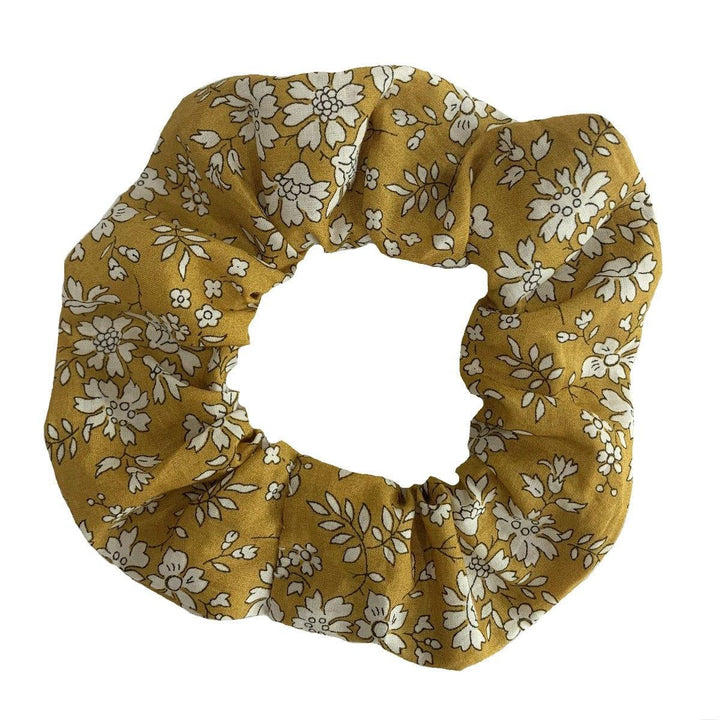 Pack of 2 Hair Scrunchies made with Liberty Fabric BETSY GREY & CAPEL MUSTARD - Coco & Wolf