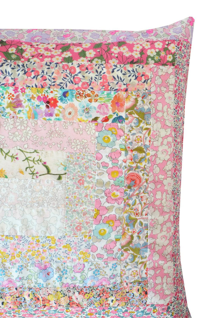 Patchwork Cushion made with Pink Liberty Fabric - Coco & Wolf