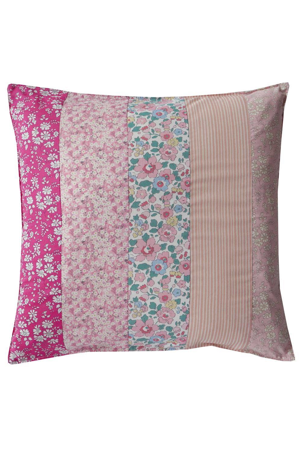 Patchwork Cushion made with Striped Liberty Fabric - Coco & Wolf