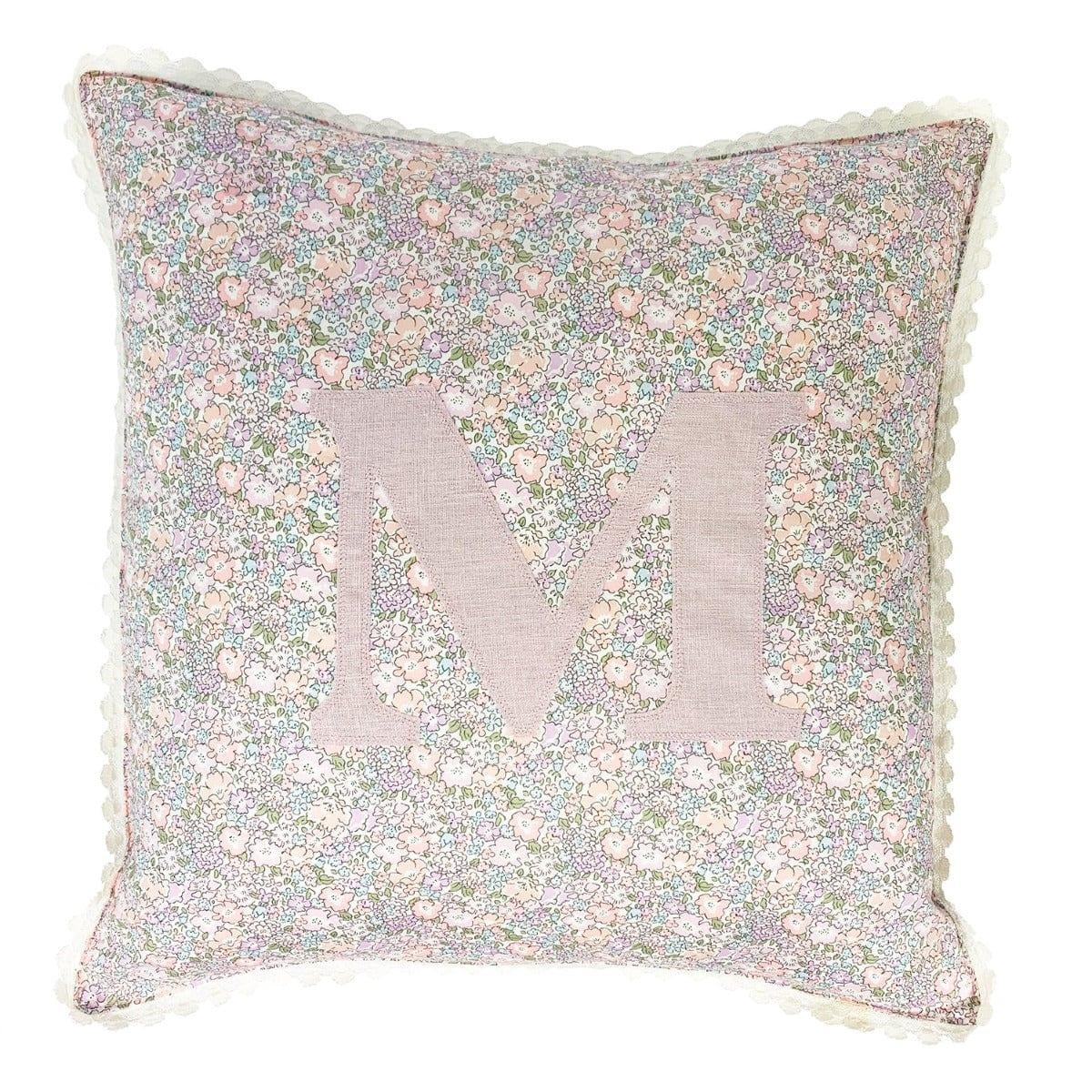 Personalised Cushion made with Liberty Fabric MICHELLE LILAC - Coco & Wolf