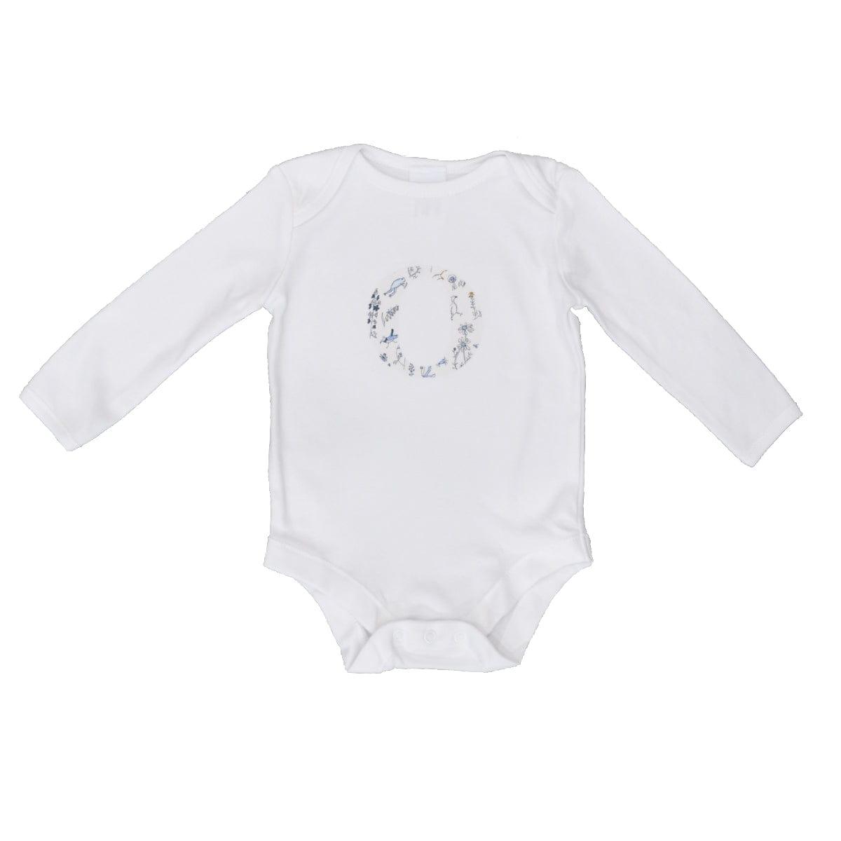 Personalised Letter Bodysuit made with Liberty Fabric THEO BLUE - Coco & Wolf