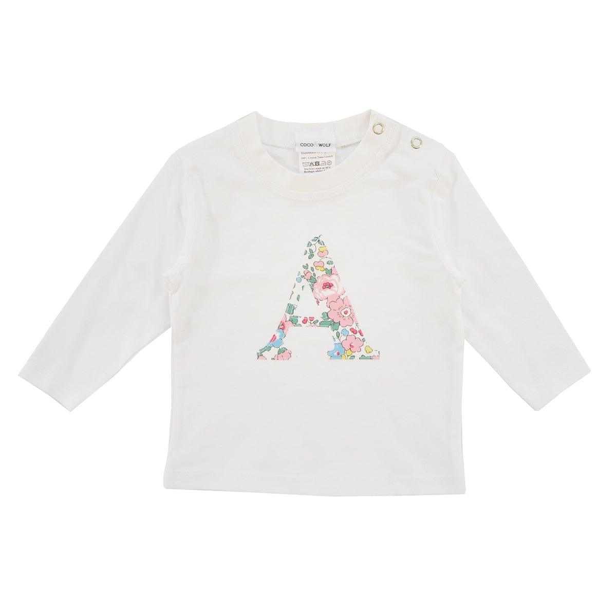 Personalised Letter T-Shirt Top made with Liberty Fabric BETSY - Coco & Wolf